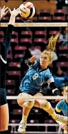  ?? ROB DICKER/DAILY SOUTHTOWN ?? Joliet Catholic’s Emily Holbrook rises for a kill against Latin in Saturday’s Class 3A third-place match.