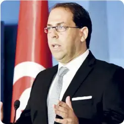  ??  ?? Tunisian Prime Minister Youssef Chahed