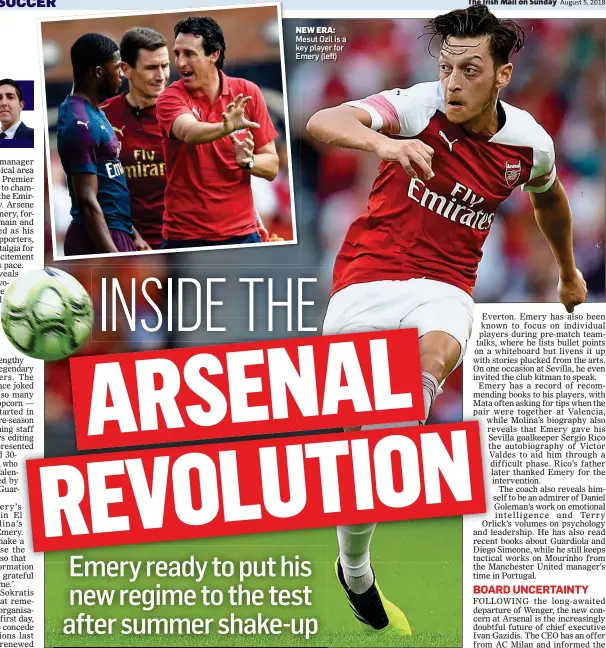  ??  ?? NEW ERA: Mesut Ozil is a key player for Emery (left)