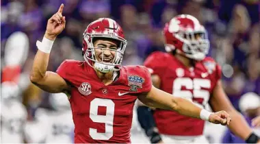  ?? Butch Dill/Associated Press ?? Alabama quarterbac­k Bryce Young had plenty smile about during Saturday’s victory. The 2021 Heisman Trophy winner was 15-of-21 for 321 yards and five touchdowns against the Wildcats.