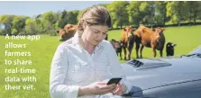  ??  ?? A new app allows farmers to share real-time data with their vet.