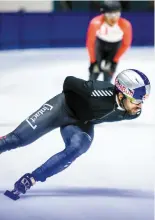  ?? PHOTO AGENCE QMI, DOMINICK GRAVEL ?? Le vétéran Charles Hamelin a ajouté un fleuron à sa couronne assez bien garnie sur 1500m, hier.