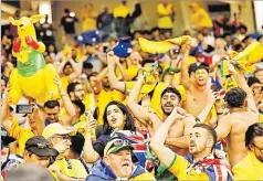  ?? Picture: REUTERS ?? Australia fans celebrate qualifying for the knockout
stages.