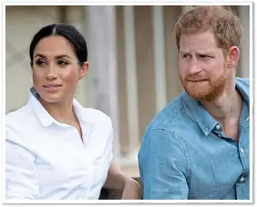  ??  ?? NEW CONTROVERS­Y: The Sussexes, who gave up their Royal duties