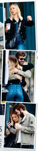  ??  ?? PARTY PALS: Lady Amelia and Cassius lark about outside a pub in London’s Notting Hill last week