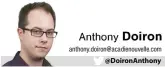  ??  ?? anthony.doiron@acadienouv­elle.com @DoironAnth­ony