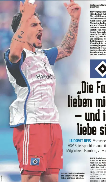  ?? ?? Ludovit Reis hat in seinen fast drei Jahren beim HSV einige Höhen und Tiefen miterlebt.