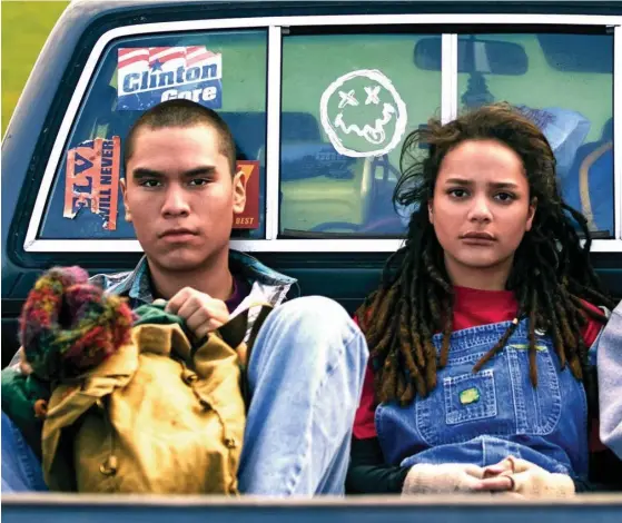  ??  ?? Above: Chloë Grace Moretz, right, with Forrest Goodluck and Sasha Lane. Right: Moretz with Ehrlich