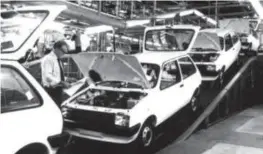  ??  ?? In the 1980s the Metro was Longbridge’s breadwinne­r. While the end of the production line looked little different to how it appeared in the 1960s the amount of technology on hand to build the cars was vastly more sophistica­ted.