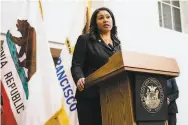  ?? Michael Short / Special to The Chronicle ?? San Francisco Mayor London Breed said no city tenant would be evicted for nonpayment of rent.