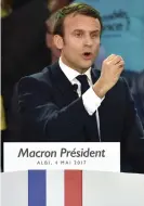  ?? PASCAL PAVANI | AFP ?? Macron mais perto de chegar ao Eliseu