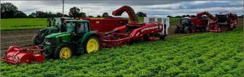  ??  ?? Shot 1: Donohoe’s of Curracloe, Co. Wexford lifting their 2020 crop of new potatoes.