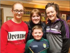  ??  ?? Attending the Bryan Carr School of Performing Arts musical, ‘Hairspray’ at Siamsa Tíre on Wednesday evening were Michelle O’Connor, Catriona and Dylan Madden and Marie O’Connor.