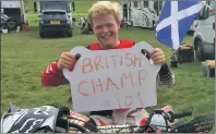  ??  ?? Lorne Sinclair, the British and Scottish under-16 quad racing champion