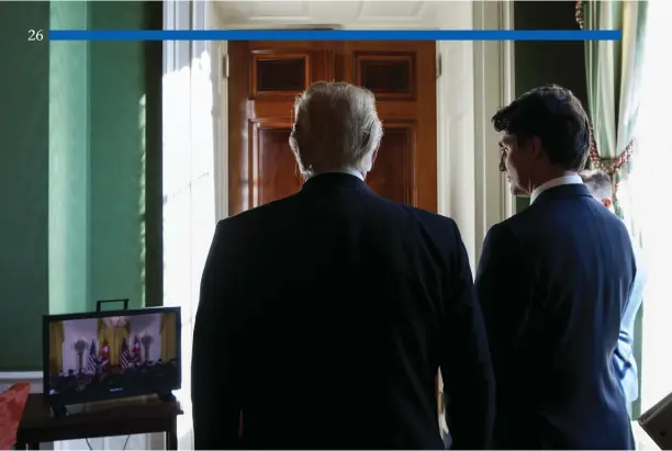  ?? Adam Scotti photo ?? Prime Minister Trudeau and President Trump prior to their joint news conference at the White House on February 13.