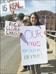  ?? Contribute­d photo ?? Vanessa Villamil at the Westport climate change rally.