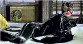  ??  ?? Michelle Pfeiffer La star ha indossato la tutina nera in «Batman - Il ritorno» (1992) con Michael Keaton