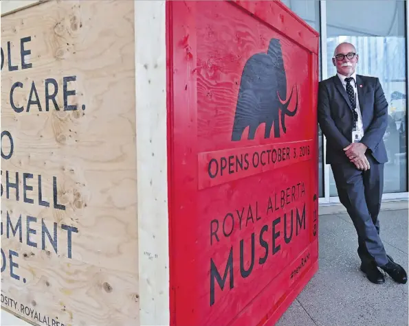  ?? ED KAISER ?? Chris Robinson, executive director of the new, $375.5-million Royal Alberta Museum, says all of the facility’s exhibits — including 5,300 items spread over 7,600 square metres of gallery space — will be ready for viewing when it finally opens its doors to the public Oct. 3 at noon.