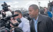  ?? Photo: REUTERS ?? Facing charges: State Senator Malcolm Smith, right, leaves court in New York yesterday after his arrest.