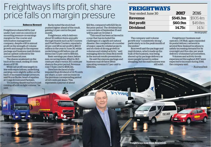  ??  ?? Freightway­s boss Dean Bracewell.