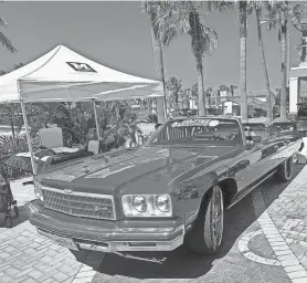  ?? DAVID ADAMS ?? Shirl Donaldson, an assistant professor at the University of Michigan-Flint, sits in a 1975 Chevrolet Caprice built by Sage Thomas, aka Donkmaster.