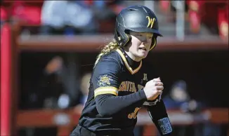  ?? MICHAEL WOODS / AP ?? Wichita State’s Addison Barnard knocked in 33 home runs last season, third-best in NCAA Division I history, and was the first player to have 30 home runs and 25 stolen bases in a season.