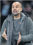  ??  ?? City boss Pep Guardiola