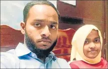  ?? HT PHOTO ?? Akhila Ashokan alias Hadiya with her husband Shefin Jahan. Their marriage was annulled by Kerala high court and later Supreme Court ordered NIA to probe such marriages. It triggered a fresh round of debate on socalled love jihad.