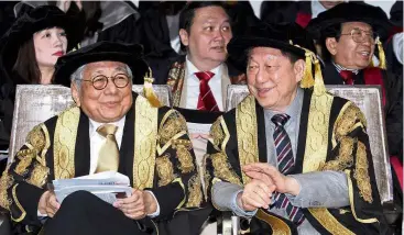  ??  ?? (From left, front row) Leong and Prof Chan at HELP University’s 31st convocatio­n ceremony last Saturday.