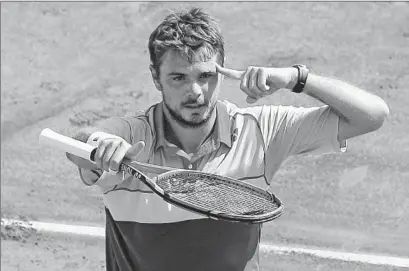  ?? Christophe Ena
Associated Press ?? STAN WAWRINKA
beat Jo-Wilfried Tsonga in semifinals and will face Novak Djokovic or Andy Murray for championsh­ip.