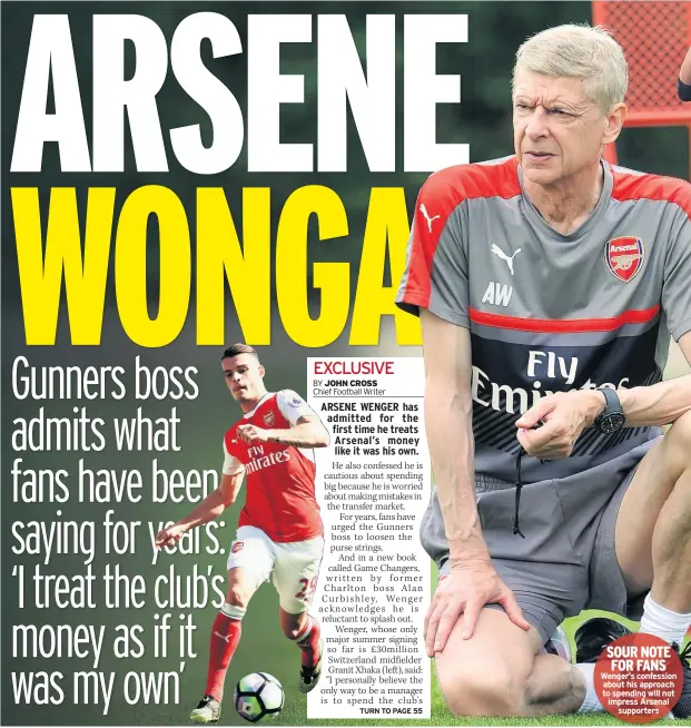  ??  ?? SOUR NOTE FOR FANS Wenger’s confession about his approach to spending will not impress Arsenal supporters