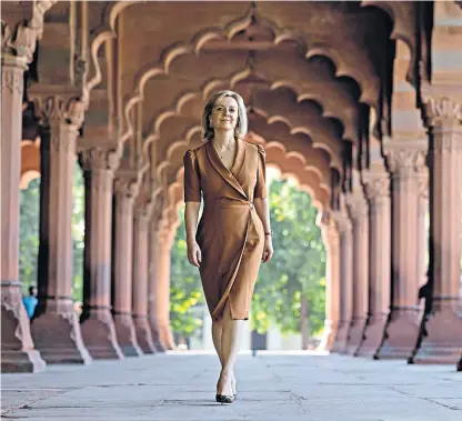  ?? ?? Liz Truss, the Foreign Secretary, visits the Red Fort in Delhi during her diplomatic trip to India, Saudi Arabia and Qatar