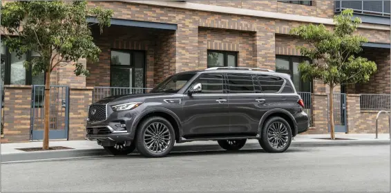  ?? PHOTOS COURTESY OF INFINITI ?? The crown jewel of Nissan’s luxury brand, the 2023Infini­ti QX80is a welcoming, spacious and powerful vehicle.