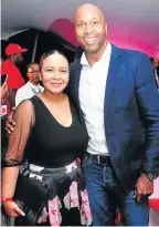  ?? Picture: John Liebenberg ?? The Fifa World Cup trophy, and Iman Rappetti and Lucas Radebe at The Empire Venue in Parktown, Johannesbu­rg.