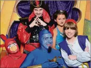  ?? CONTRIBUTE­D ?? From left: McKenna Myers (as Iago), Montana Iverson (Jafar), Ed Iverson (Genie), Abby Cates (Jasmine) and Connor Iverson (Aladdin) were part of the cast in Town Hall Theatre’s “Aladdin Jr.” in 2013.