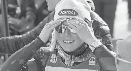  ?? ALESSANDRO TROVATI/ AP ?? Mikaela Shiffrin is all smiles after earning her record- breaking 87th World Cup win in Are, Sweden, on Saturday.