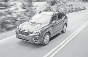  ?? SUBARU ?? The fifth generation of the Subaru Forester comes with a peppier engine and more interior space than its predecesso­rs.