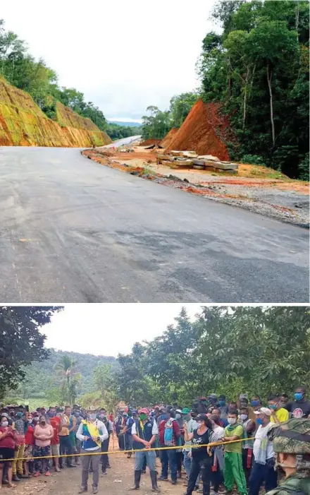  ?? FOTO CORTESÍA ?? yecto de la carretera Conexión Norte y en la de abajo, uno de los bloqueos.