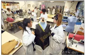  ?? (Photo Patrice Lapoirie) ?? Aux lycée des Coteaux, une quinzaine d’élèves sont sélectionn­és chaque année pour intégrer Diplôme des Métiers d’Art costumier réalisateu­r ou le BTS Design et Mode.