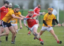  ??  ?? Paddy Lynch makes a break for Louth.