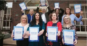  ??  ?? At the launch of a report into trade unionist attitudes to abortion, titled ‘Abortion as a workplace issue’, were (back row, from left): Anne Speed, Steve Fitzpatric­k, Therese Caherty, of the Trade Union Campaign to repeal the Eighth Amendment, Taryn...