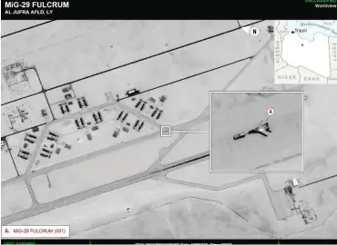  ?? Foto: AFP/ AFRICOM ?? Laut US-Angaben wurden 14 russische Kampfjets nach Libyen geliefert.