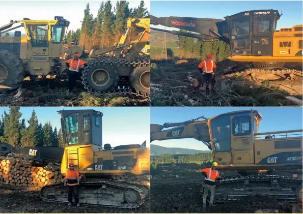  ??  ?? Top left: Blair Kitto, of Dennis E Hayes Logging, was first in Ground Base Extraction in the Period One results.
Top right: Mark Hayes, of DH Logging, was first in Mechanical Logging in the Period One results.
Above left: Nicholas (Nick) Moore, of...