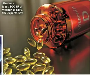  ??  ?? Aim for at least 300 IU of vitamin D daily, the experts say