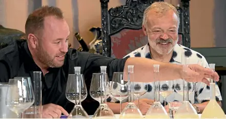  ??  ?? Graham Norton and Invivo Wines co-founder Rob Cameron are expanding the successful Graham Norton’s Own range of wines to include a sparkling rose.