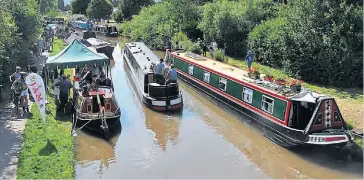  ?? PHOTO: IWA ?? Narrowboat­s moored along the Worcester & Birmingham Canal for the Festival of Water.