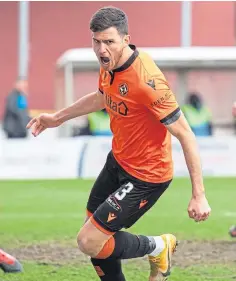  ??  ?? Adrian Sporle celebrates his early goal against Livi.