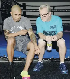  ?? archivo / top rank ?? Freddie Roach (derecha), aquí junto a Miguel Cotto en una foto de 2013, entrenó al excampeón mundial entre ese año y el 2017 cuando se retiró. Al día de ayer no se había encontrado con el boricua pero lo hará hoy durante la exaltación de Cotto.