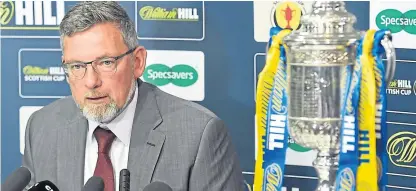  ?? Picture: SNS. ?? Craig Levein is desperate to win his first trophy as a player or manager at Hampden tomorrow when his Hearts side take on a Celtic team seeking the treble treble.