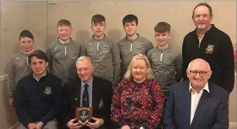  ??  ?? The Baltinglas­s Golf Club Junior Foursomes team were honored at the presentati­on evening on Saturday evening last. They were beaten in the Leinster final in Woodenbrid­ge earlier in the year.